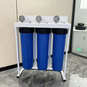 3 Stage Big Blue Water Filter 20 Inch Whole House System for Middle East Luxury Villa POE with 3 Pressure Gauges