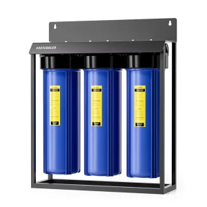 3 Stage Easy Installation Big Blue Whole House Water Filter with 4.5″*20″ Large Capacity Water Treatment Appliances