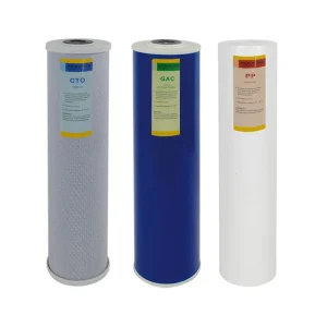 3-Stage Filtration Replacement Kit, 4.5″ x 20″, PP Sediment, GAC, and Carbon Block Whole House Water Filter Set