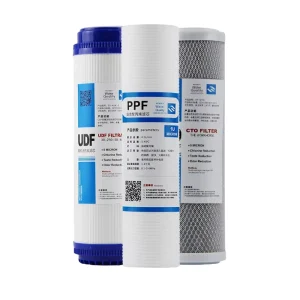 3-Stage PP CTO UDF Activated Carbon Filter Cartridge for Household and Hotel Use 300 GPD