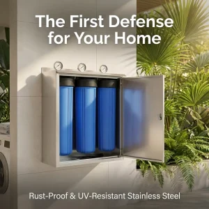 3-Stage Whole Home Water Filter 20 Inch Big Blue Water Purification System With Cabinet