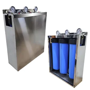 3 Stage Whole House Water Filter Purifier with Big Blue Water Filter and Stainless Steel Cover