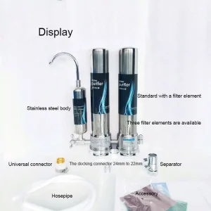 3 Stages Countertop Water Purifier Household Direct Drinking Kitchen Tap Ultrafiltration Stainless Steel Housing Water Filter