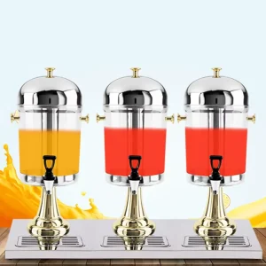 3-Tier 24L Beverage Dispenser with Base Stand for Commercial Cold Drinks