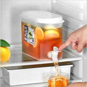 3.5L PP Black Tea Dispenser Cold Water Jug with Ice, Juice Kettle, Faucet and Fridge Storage Box