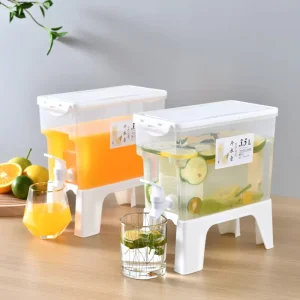 3.5L Plastic Cold Water Bottle with Faucet for Refrigerator, Household Beverage Dispenser