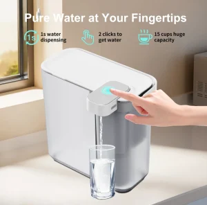 3.6L Transparent Water Filter Pitcher for Countertop Portable Instant Filtration Dispenser for Home Kitchen Office Hotel Use