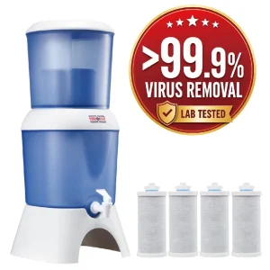 3.7Gal BPA Free Gravity Fed Water Purifier Bucket with UF Membrane and Activated Carbon Block Filter Removes Viruses for Family