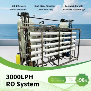 3000L/Hour Commercial Automatic Reverse Osmosis Water Softener Purification System, Multi-Voltage