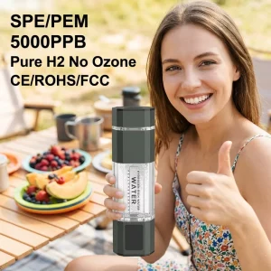 300ml Glass Hydrogen Water Bottle Generator SPE PEM 5000PPB High PPB Portable Hydrogen Water Ionizer Maker H2 Cup