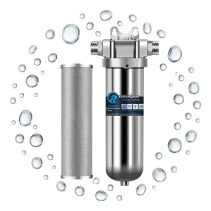 304 Stainless Steel 40 Micron Prefilter Cartridge 10″ Household Kitchen Filter Housing System Easy-Install Water Pretreatment
