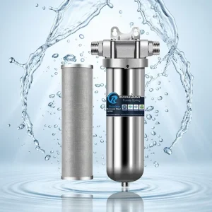 304 Stainless Steel 40-Micron Prefilter Cartridge, 10-Inch Filter Housing System, Easy Install