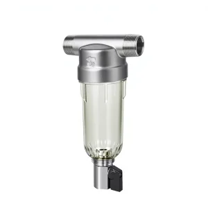 304 Stainless Steel 40 Micron Spin Sediment Water Filter Whole House Reusable Flushable Pre Filtration System 25 GPM