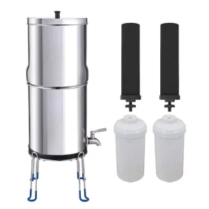 304 Stainless Steel 8.5L Gravity Water Filter with Activated Carbon and Base