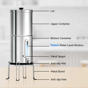 304 Stainless Steel Gravity Water Filter System with Fluoride Removal