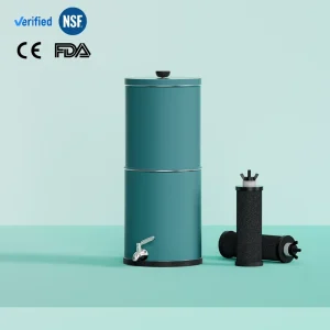 304 Stainless Steel Manual Countertop Water Filter 4.5 Gallons 3 Stage Filtration Water Filter Outdoor