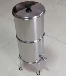 304 Stainless Steel Manual Gravity Water Filter System Activated Carbon Bacteria Reduction CE Certified Outdoor Camping Household