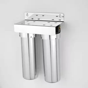 304 Stainless Steel Water Filter Housing 10inch 2 Stages Pre Filter Water Housing with Brass Inlet Outlet for Household