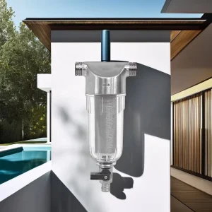 304 Stainless Steel Whole House Sediment Filter 40 Micron Manual Outdoor Use Household Tap & Well Water Prefilter