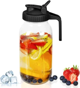 32oz Cold Brew Coffee Maker Jar Thick Glass Multipurpose Travel Water Drink Mason Jar Spout Lid With Stainless Steel Filter
