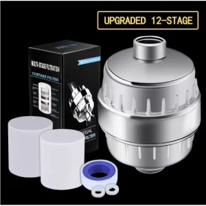 36 Stage Shower Head Water Softener Filter with Vitamin C and Ceramic Balls for Sensitive Skin