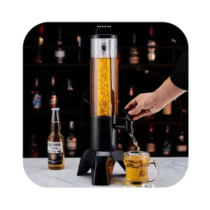 3L Clear Plastic Cold Drink Dispenser with Tap, Beer Tower for Party Bar