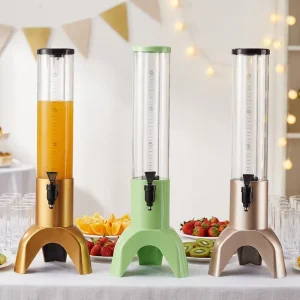 3L Food Grade Plastic Beer Tower Beverage Dispenser Built in Ice Tube Cooling System ISO CE Certified Tabletop for Restaurant