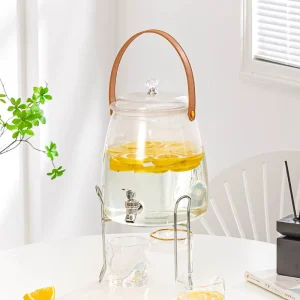 3L Fruit Tea Infusion Pitcher with Faucet Refrigerator Cold Water Jug for Parties and Camping