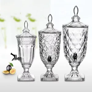 3L High Quality Beer Drinking Glass Dispenser Classic High Quality Hot Selling Juice Dispensers with Lid and Tap Glassware Wine