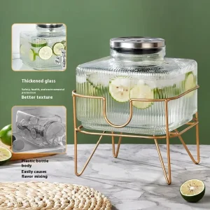 3L Large-Capacity Glass Water Jug for Cold Water, Tea, Juice, and Fruit Tea