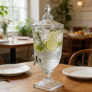 3L Outdoor Glass Beverage Dispenser and Juice Jar with Faucet