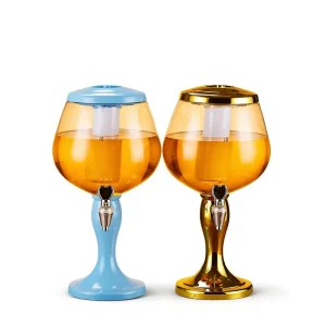 3L Portable ABS Commercial Grade Ice-Cooled Drink Dispenser Illuminated Heart-Shaped Beer Tower for Bar KTV