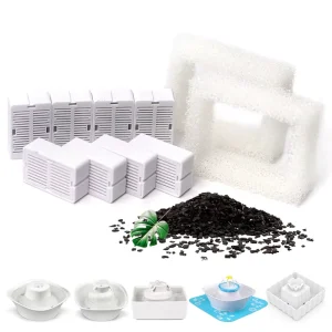 4-Layer Replacement Cartridge for Cake-Style Ceramic Pottery Pet Water Fountain Filter