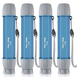 4-Pack Food-Grade Outdoor Survival Personal Water Purifier Straws
