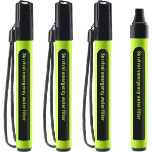 4 Pack Portable Water Purifier Straw Emergency Outdoor Survival Personal Water Filter Straw Mini