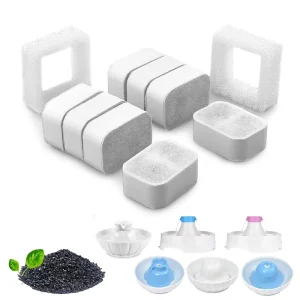 4-Stage Coconut Shell Carbon Replacement Filter Cartridge Compatible with Lotus Ceramic Cat Water Fountain