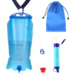 4 Stage Portable Outdoor Survival Drinking Water Filter Straw Gravity Purifier