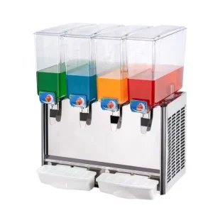 4-Tank Stainless Steel Cold Beverage and Juice Dispenser