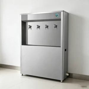 4-Tap Electric Large-Capacity Stainless Steel Freestanding Cold Water Cooler and Dispenser for Household and Hotel Use