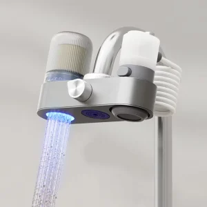 4 in 1 Faucet Water Filter with Filtration Raw Booster Cleaning Modes for Household Use
