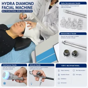 4-in-1 Oxygen Gun Facial Hydrodermabrasion and Water Jet Beauty Care Machine