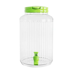 4.4L Light Green Clear Plastic Drink Dispenser 1 Gallon Kitchen Beverage Dispenser with Spigot