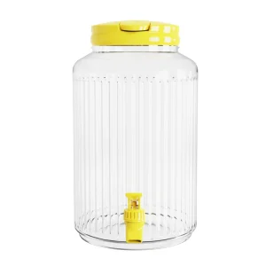 4.4L Yellow 1-Gallon Plastic Beverage Dispenser with Spigot