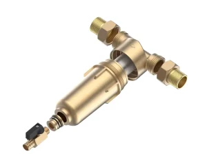 40 Micron All Brass Whole House Water Pre Filter Lead Free 316L Stainless Steel Mesh Backwash Spin Down System
