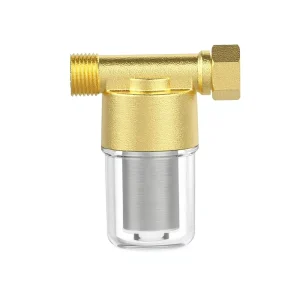 40 Micron Brass Rust proof Inline Spin Sediment Water Filter for Washer Washing Machine Well Water 3 4″ GHT Adapter Faucet