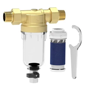 40 Micron Disc Spin Down Sediment Filter Reusable Anti Clog 25 GPM Flow Rate Whole House Pre Filtration System
