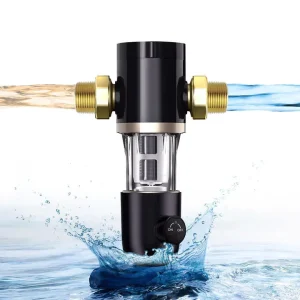 40 Micron Manual Water Pre-Filter for Outdoor and Household Use with Backwash and Pressure Gauge