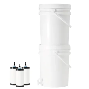 40L Non-Electric Gravity Fed Water Purifier System with Ceramic Ultrafiltration Membrane Filter for Off-Grid Living