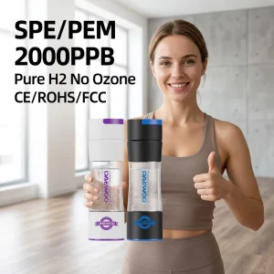 420ml Glass Hydrogen Water Bottle Generator SPE PEM 2000PPB Portable Hydrogen Water Ionizer Maker H2 Cup
