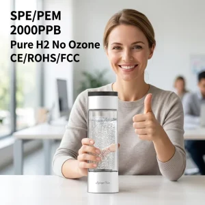 420ml Hydrogen Water Bottle 2000PPB SPE PEM Technology Portable Hydrogen Water Generator Factory